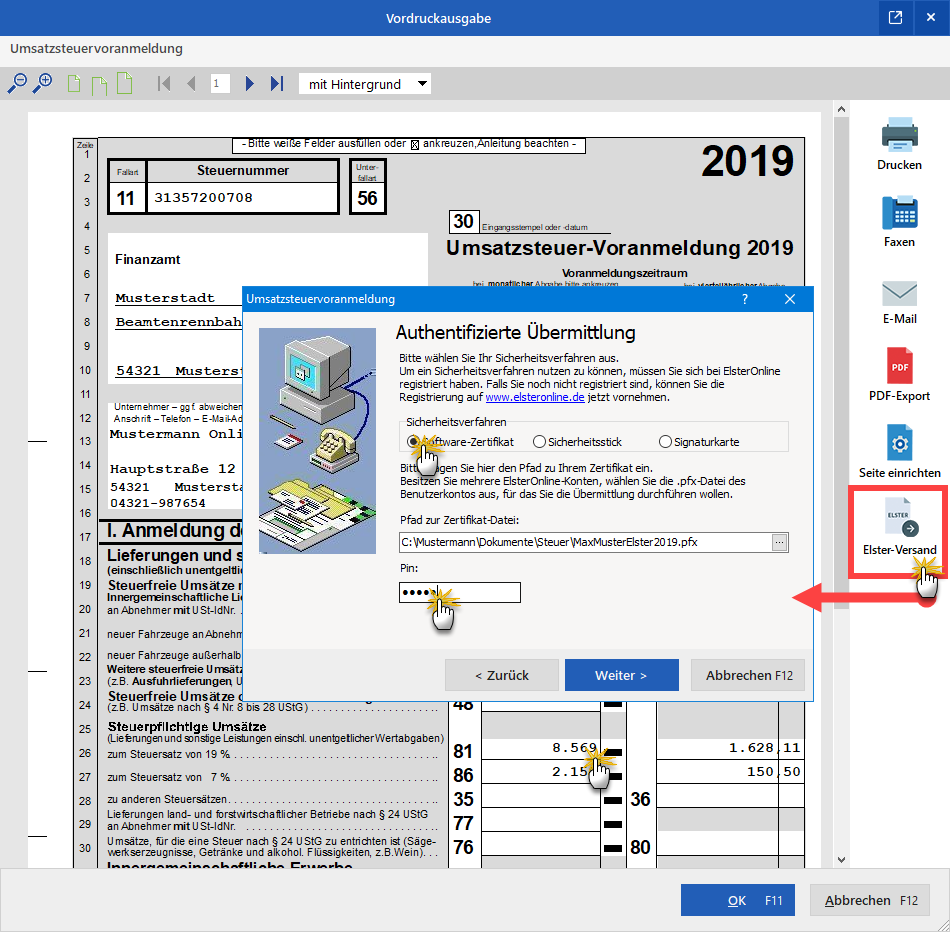 elster online portal umsatzsteuervoranmeldung 2015